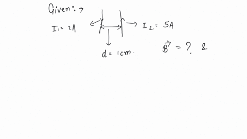 two-long-and-parallel-straight-wires-carrying-currents-of-2-a-and-5-a-in-the-opposite-directions-are-separated-by-a-distance-of-1-cm-the-nature-and-magnitude-of-the-magnetic-force-between-them-will-be