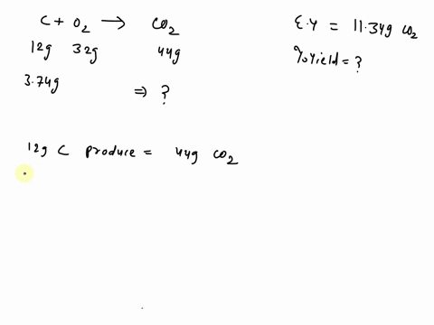 determine-the-mass-of-carbon-dioxide-that-should-be-produced-in-the-carbon-and-excess-0-what-is-the-yield-if-1134-reaction-between-374-g-of-ofcois-recovered-30016
