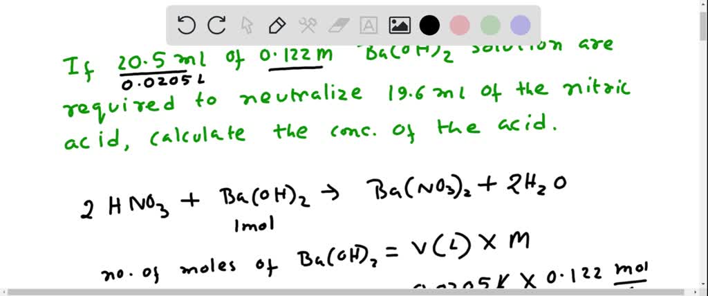 SOLVED: Aqueous nitric acid solution reacts with aqueous barium ...