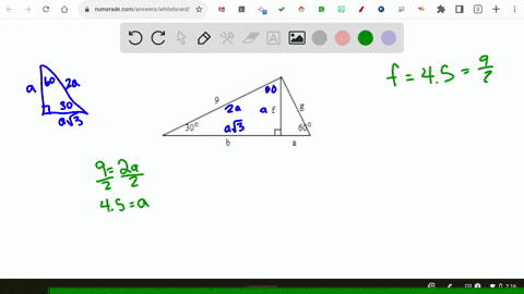 find-the-exact-value-of-each-part-labeled-with-a-variable-in-the-following-figure