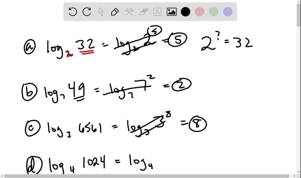 SOLVED: Determine the value for each of the following logarithms (Easy ...