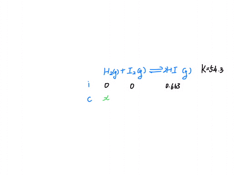 kc-for-the-reaction-of-hydrogen-and-iodine-to-produce-hydrogen-iodide-h2g-i2g-2hig-is-543-at-430-c-calculate-the-equilibrium-concentrations-of-h2-i2-and-hi-at-430-c-if-the-initial-concentrat-75572