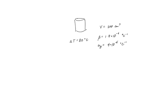 please-show-solution-a-200cm3-glass-flask-is-filled-to-the-brim-with-mercury-at-20c-how-much-mercury-overflows-when-the-temperature-of-the-system-is-raised-to-100c-the-coefficient-of-linear-19353