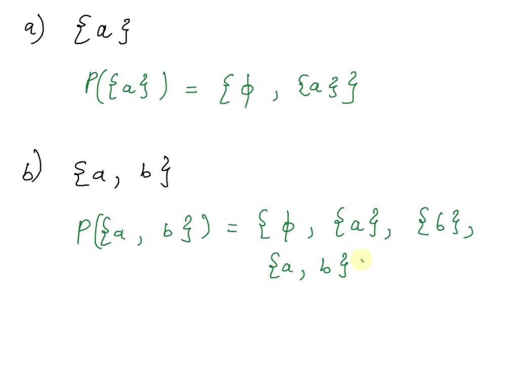 SOLVED: Find The Power Set Of Each Of These Sets Where And B Are ...