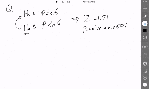 11-a-researcher-conducts-a-hypothesis-test-on-hypothesis-are-ho-p-06-and-ha-population-06-proportion-her-null-and-alternative-p-the-and-p-value-00655-for-test-statistic-and-p-value-for-the-t-88697