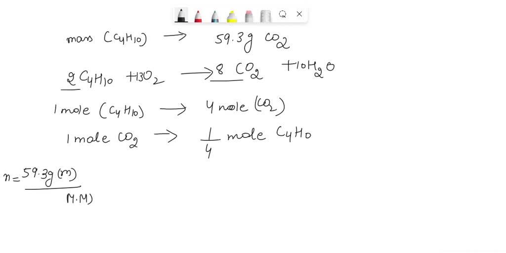SOLVED: Calculate the mass of butane needed to produce 53.4g of carbon