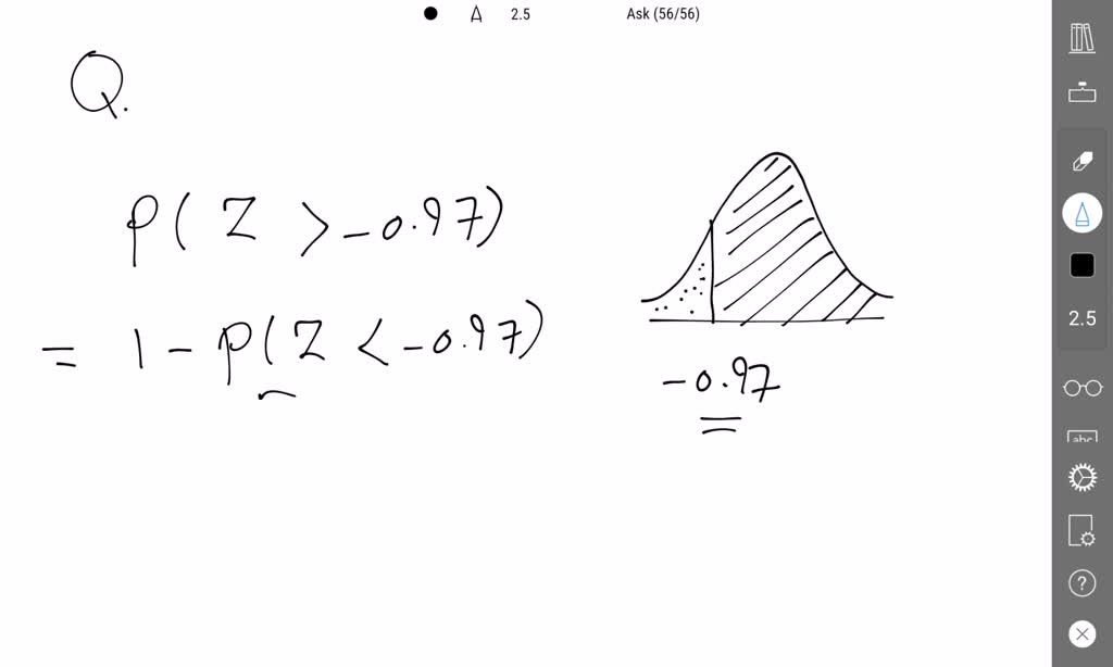 SOLVED: For the standard normal distribution shown on the right, find ...