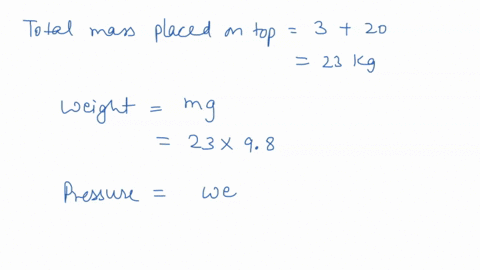a-cylinder-of-radius-015-m-and-height-075-m-contains-an-oil-with-a-density-of-838-kgm3-the-cylinder-is-sealed-on-one-end-by-a-moveable-piston-of-mass-300-kg-an-additional-mass-of-200-kg-is-p-18677