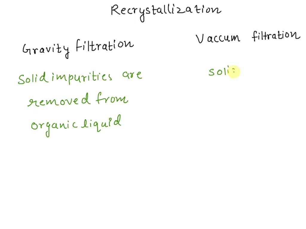 SOLVED a recrystallization procedure often includes a gravity filtration and a vacuum