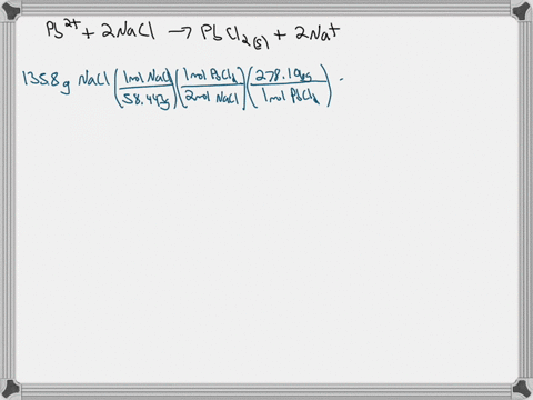 lead-ions-can-be-precipitated-from-solution-with-naclnacl-according-to-the-following-reaction-pb2aq2naclaqpbcl2s2naaq-when-1358-g-of-nacl-are-added-to-a-solution-containing-1957-g-of-pb2-a-p-58282