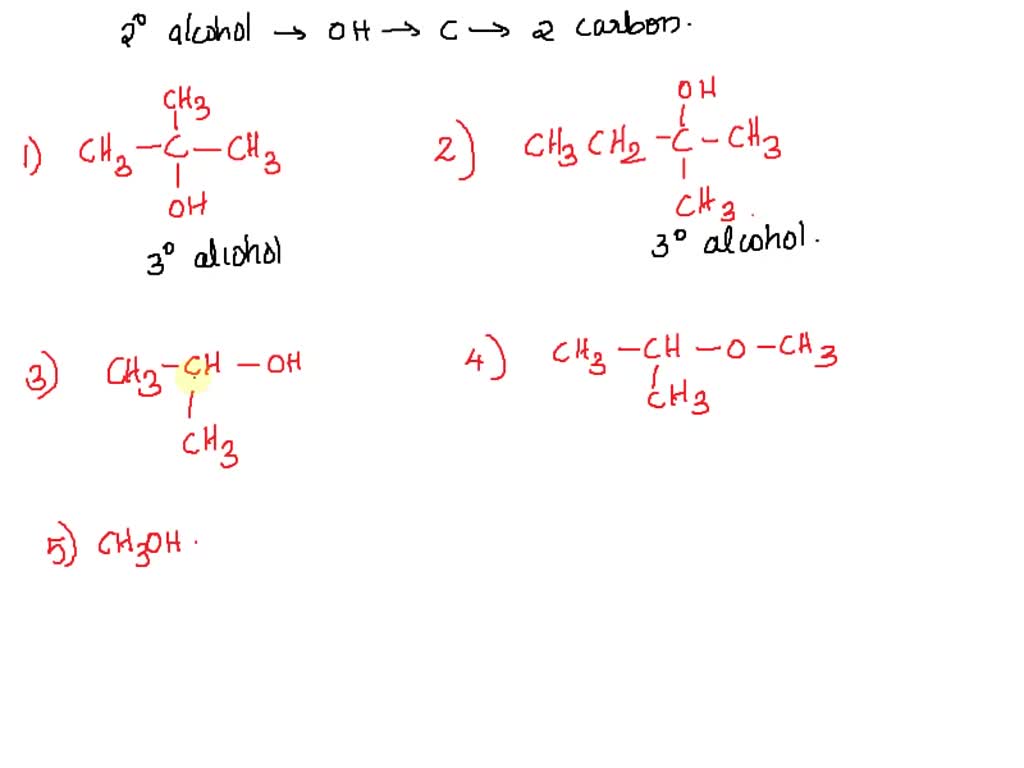 Solved Which Of The Following Compounds Is A Secondary Alcohol Ch3oh Ch3 Ch3 Ch2 Oh C Ch3 2612