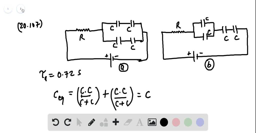 SOLVEDFour identical capacitors are connected with a resistor in two
