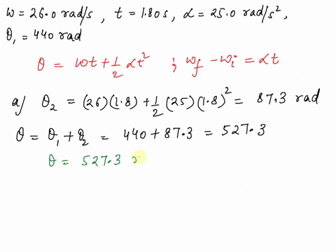 at-t0-a-grinding-wheel-has-an-angular-velocity-of-260-rads-it-has-a-constant-angular-acceleration-of-250-rads2-until-a-circuit-breaker-trips-at-time-t-180-s-from-then-on-it-turns-through-an-07733