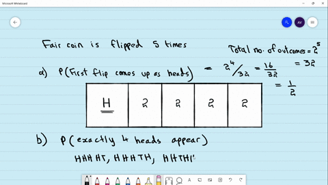 a-fair-coin-flipped-five-times-what-is-the-probability-that-the-first-flip-comes-heads-what-is-the-probability-that-exactly-four-heads-appear-what-is-the-probability-that-exactly-four-heads-69634