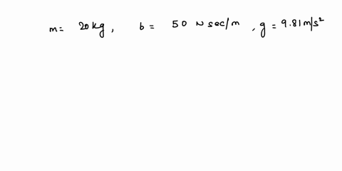 an-object-of-mass-20-kg-is-released-from-rest-4000-m-above-the-ground-and-allowed-to-fall-under-the-influence-of-gravity-assuming-the-force-due-to-air-resistance-is-proportional-to-the-veloc-30531