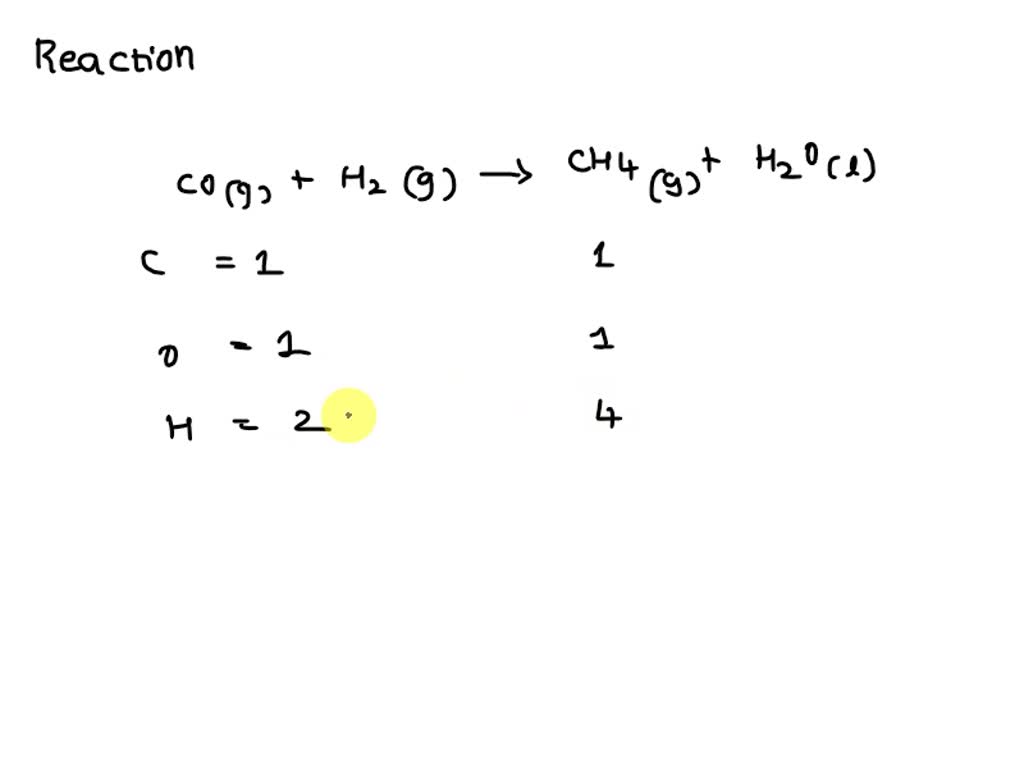 SOLVED: Gaseous carbon monoxide reacts with hydrogen gas to form ...