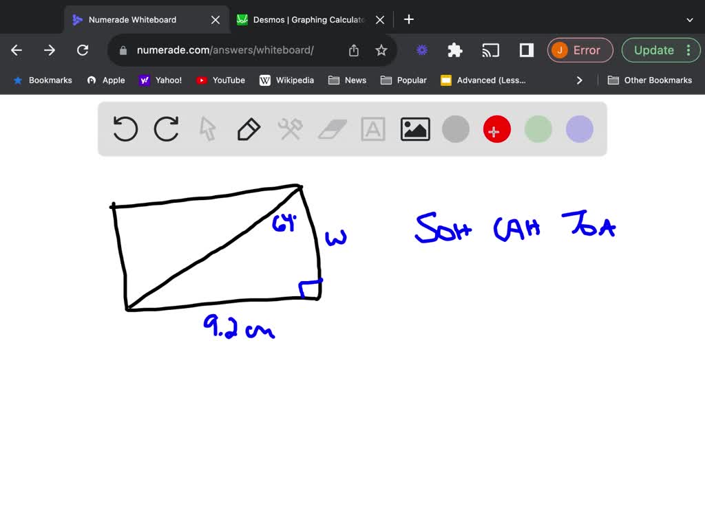 SOLVED The angle between one shorter side of a rectangle and a