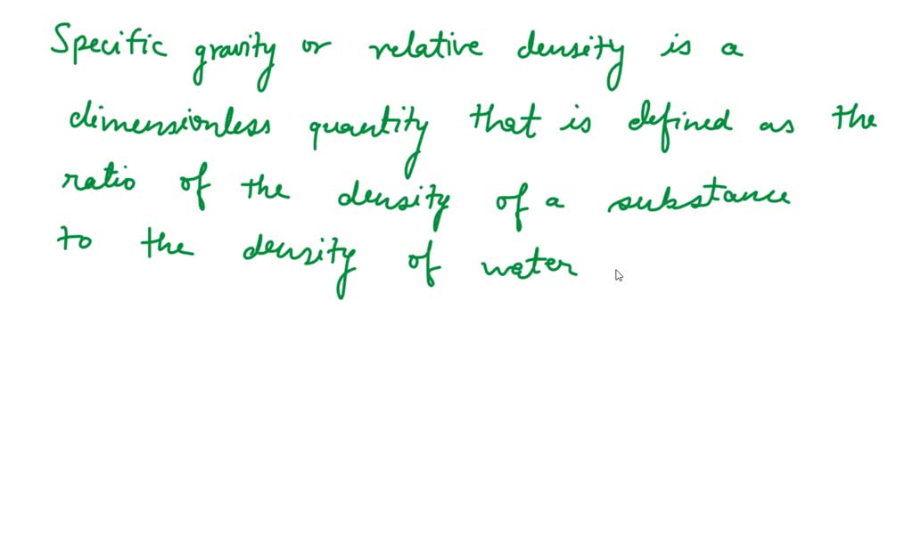 What is specific gravity definition formula specific gravity