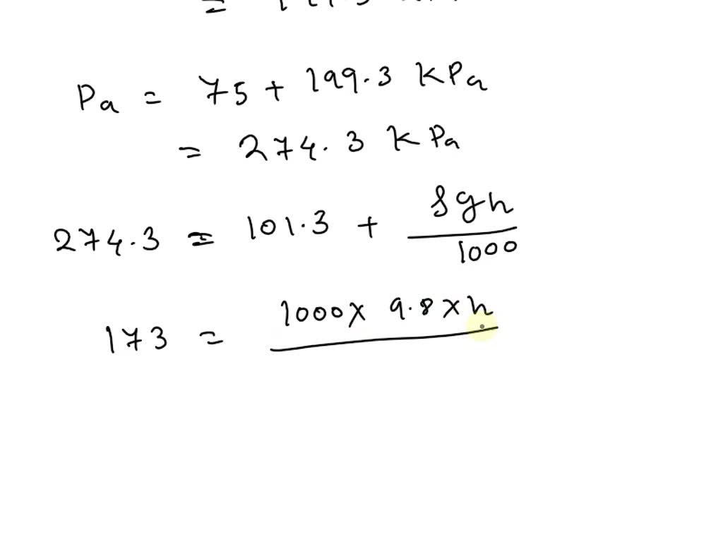 SOLVED The pressure gauge on an air tank shows 75 kPa when the diver