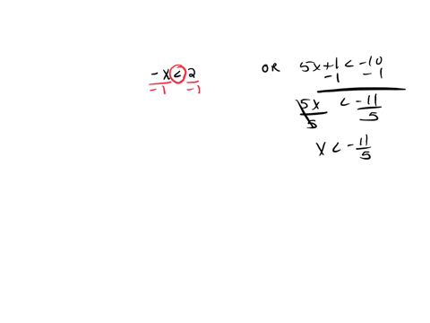 solve-the-compound-inequality-write-your-answer-in-interval-notation-x2-or-5x1-10