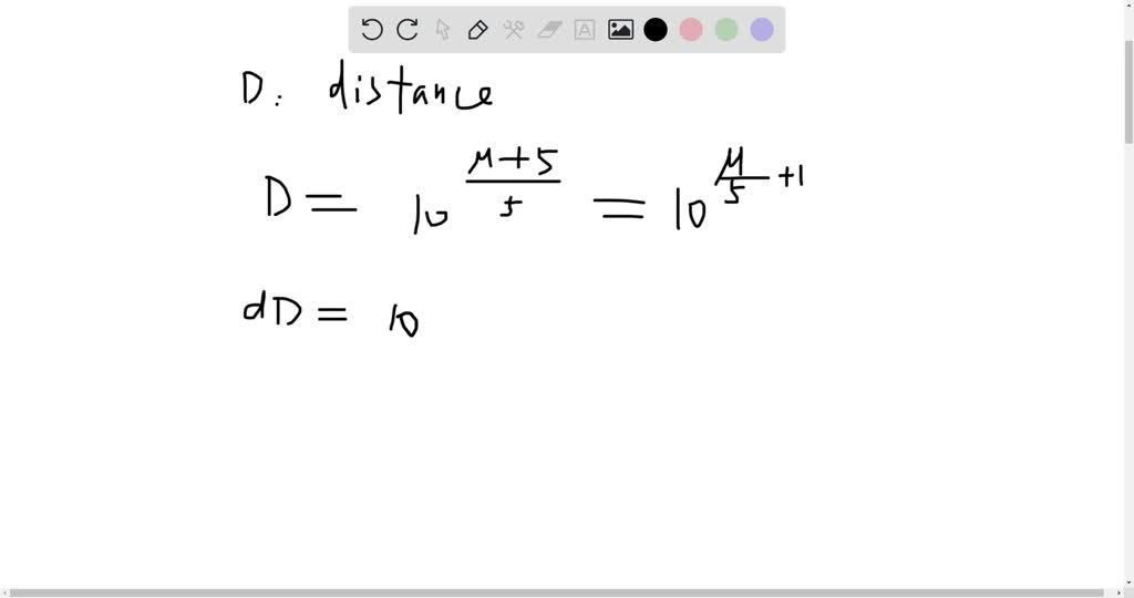 SOLVED: Using the distance modulus equation, show that an uncertainty ...