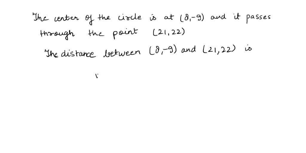 SOLVED PART2EXAMPLE84pts each) Find the equation of a circle whose