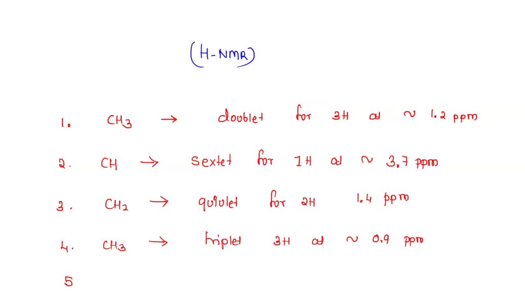 SOLVED: Show the chemical shift (approximately) and coupling patterns