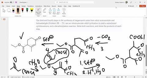 the-third-and-fourth-steps-in-the-synthesis-of-hagemanns-ester-from-ethyl-acetoacetate-and-formald-2-61339