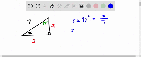 a-right-triangle-has-hypotenuse-of-length-inches-if-one-angle-is-32-find-the-length-of-each-leg-the-length-of-the-shorter-leg-is-inches-and-the-longer-leg-is-inches-do-not-round-until-the-fi-53307