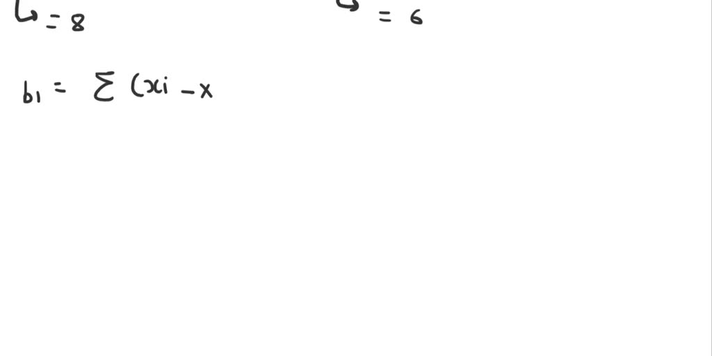 SOLVED: For the data: (a) Calculate bo, b1 and their standard errors ...