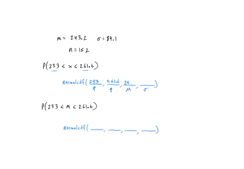 a-population-of-values-has-a-normal-distribution-with-mu2432-and-sigma841-you-intend-to-draw-a-random-sample-of-size-n152-find-the-probability-that-a-single-randomly-selected-value-is-between-233-and