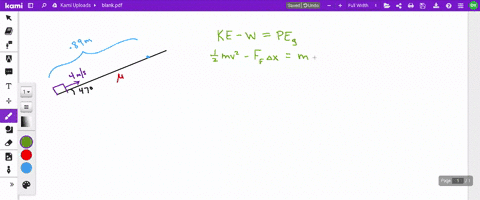 you-give-a-crate-of-mass-m-100-kg-an-initial-speed-of-vi-400-ms-up-an-incline-of-47-the-crate-then-slides-along-the-incline-reaches-a-spring-of-spring-constant-k-47-nm-and-compresses-the-spr-56047