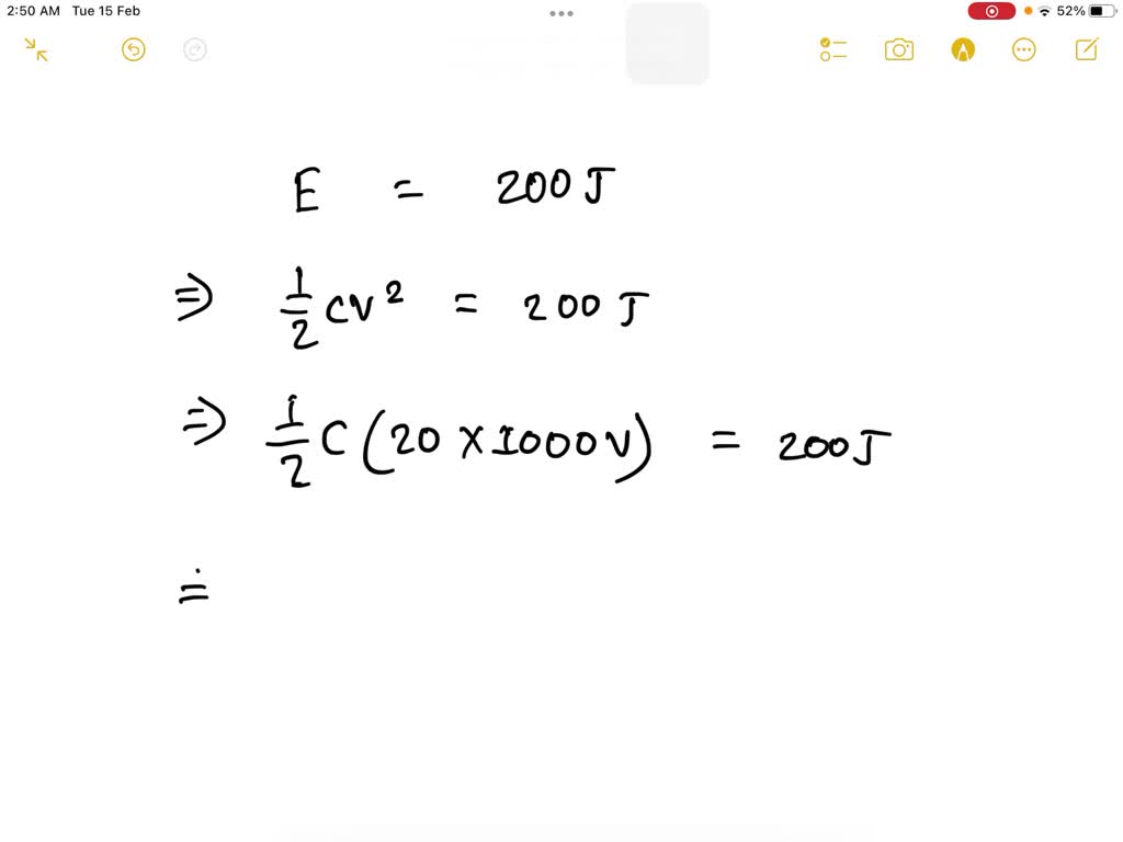 SOLVED A heart defibrillator delivers 200 J of energy by discharging a