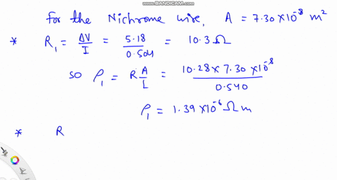 an-experiment-is-conducted-to-measure-the-electrical-resistivity-of-nichrome-in-the-form-of-wires-with-different-iengths-and-cross-sectional-areas_-for-one-set-of-measurements-student-uses-3-95117