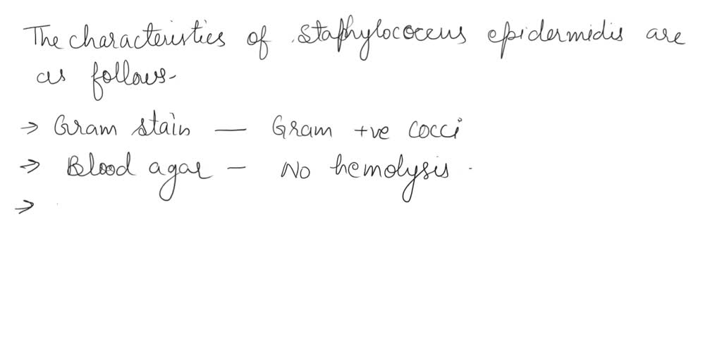 SOLVED: RESULTS: Staphylococcus epidermidis Gram stain Blood agar MSA ...