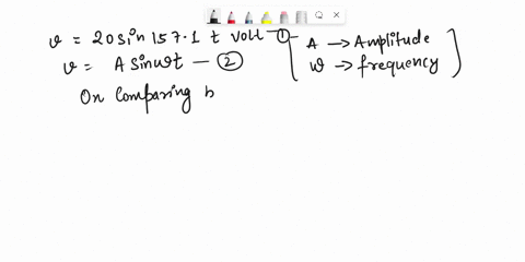 an-alternating-voltage-is-represented-by-v-20-sin-1571t-find-a-the-maximum-value-b-the-frequency-c-the-periodic-time-d-what-is-the-angular-velocity-of-the-phasor-representing-this-waveform-81396