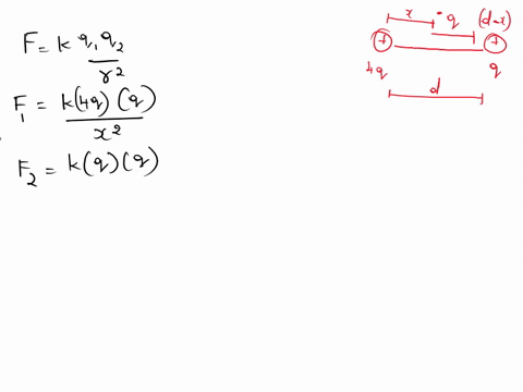 two-point-charges-4q-and-q-are-separated-by-distance-r-where-should-a-point-charge-q-be-placed-that-the-whole-system-remains-in-equilibrium-82808
