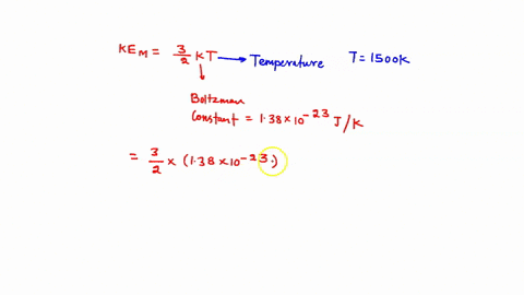 what-is-the-mean-kinetic-energy-of-individual-nitrogen-molecules-at-1500-k-in-joules-in-electron-volts