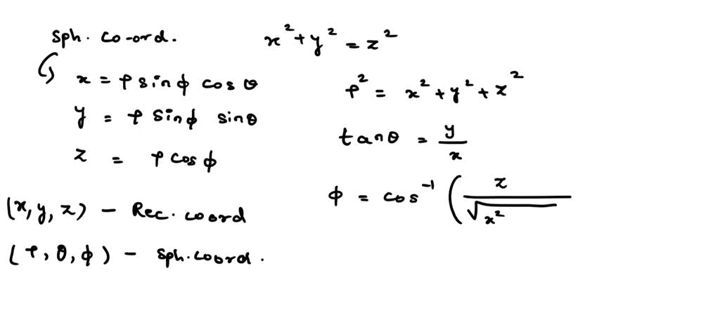 SOLVED: Find an equation in spherical coordinates for the surface ...