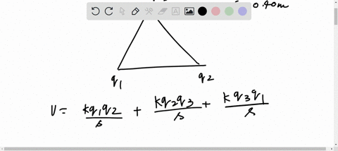 the-electrostatic-potential-energy-of-a-system-of-point-charges-q1-1-c-q2-2-c-and-q3-3-c-located-at-the-corners-of-an-equilateral-triangle-whose-side-measures-s-40-cm-is-32653