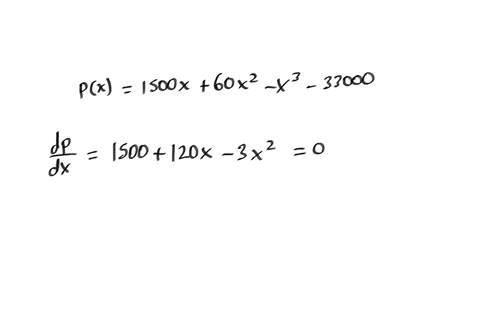 if-the-profit-function-for-a-product-is-px1500x60x2-3-33000-dollarsselling-how-many-itemsxwill-produce-a-maximum-profit-litems-find-themaximum-profit-42567