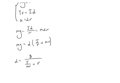 a-body-of-mass-m-3-kg-is-hanging-from-a-string-rolled-up-on-a-small-cylinder-with-a-radius-of-025m-attached-cat-in-the-center-of-a-disk-of-mass-5-kg-and-radius-05-m-allowing-it-to-rotate-after-the-mas