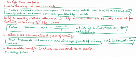 identily-if-the-statement-is-true-or-false-write-your-answer-on-separale-answer-sheet-all-allowances-are-nontaxable-if-the-monthly-clothing-allowance-is-php-40000-then-the-taxable-amount-for-58686