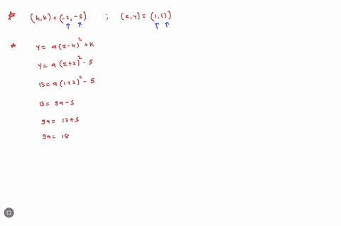 find-the-quadratic-function-which-has-vertex-2-5-and-which-passes-through-1-13-vertex-3-19-and-which-passes-through-231-give-your-answers-in-the-form-fc-ar-h-k-28929