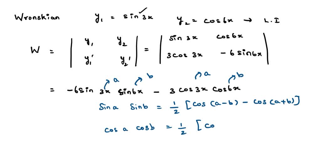 SOLVED: Use Wronskian And Determine Whether The Given Functions Are ...