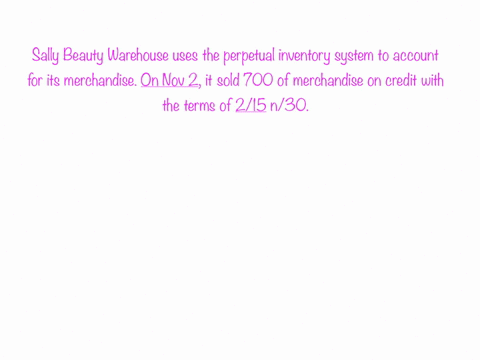 sally-beauty-warehouse-uses-the-perpetual-inventory-system-to-account-for-its-merchandise-on-nov-2-it-sold-700-of-merchandise-on-credit-with-terms-of-215n30-demonstrate-the-required-journal-07348
