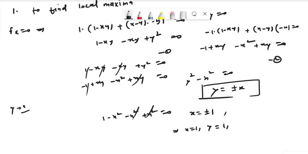 SOLVED: Point) Suppose F(w,y) 9)(1 Ry) - Answer The Following Each ...