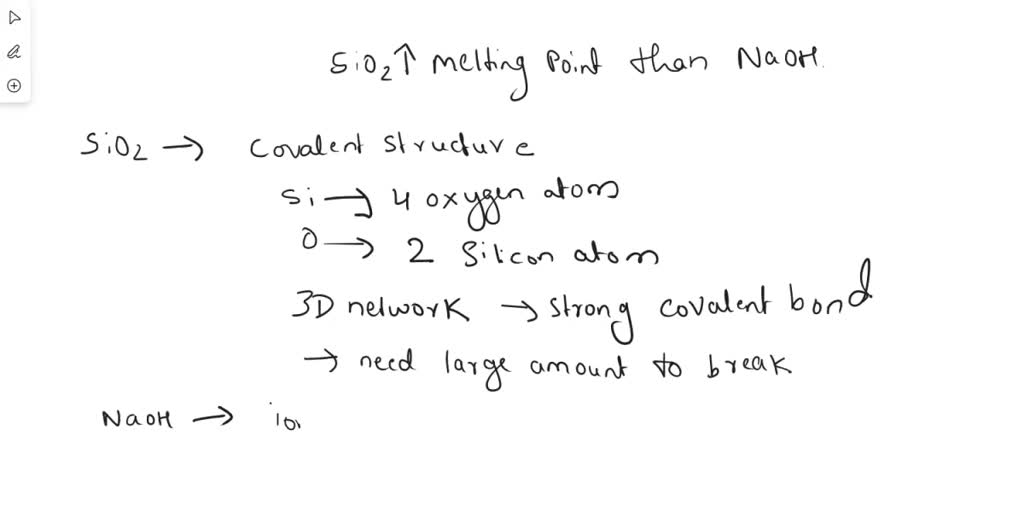 SOLVED: Why silicon dioxide is higher than the melting point of sodium ...