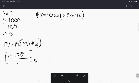 find-the-present-value-of-an-annuity-that-pays-1000-at-the-end-of-each-year-for-5-years-if-the-appropriate-discount-rate-is-15-calculate-the-future-value-of-that-same-annuityhow-would-the-pv-62868