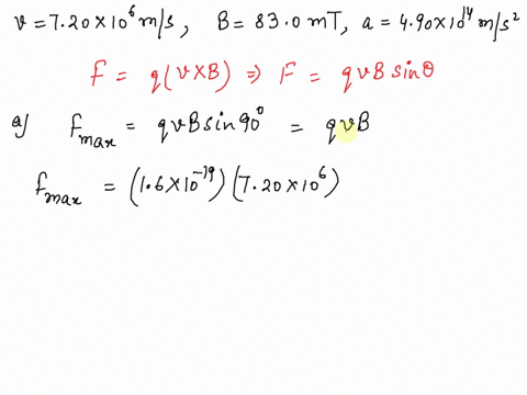 an-electron-in-an-old-fashioned-tv-camera-tube-is-moving-at-720-x-106-ms-in-a-magnetic-field-of-strength-830mt-what-is-thea-maximum-andb-minimum-magnitude-of-the-force-acting-on-the-electron-30255